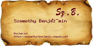 Szemethy Benjámin névjegykártya