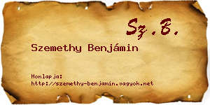Szemethy Benjámin névjegykártya